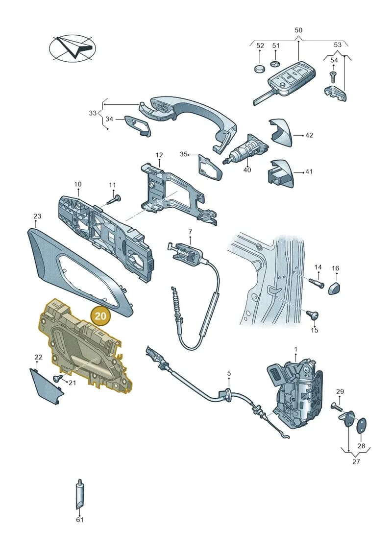 2GM837113AUBN — Volkswagen T-Cross (2018-2025) diagram 587837000, position 20