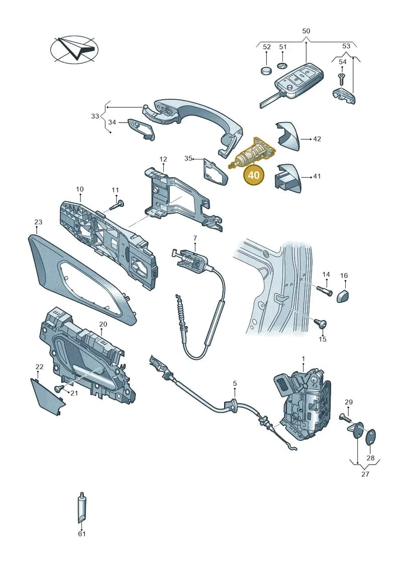 2GM837167Y — Volkswagen T-Cross (2018-2025) diagram 587837000, position 40