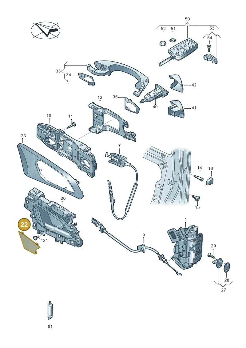 2GM8379369B9 — Volkswagen T-Cross (2018-2025) diagram 587837000, position 22