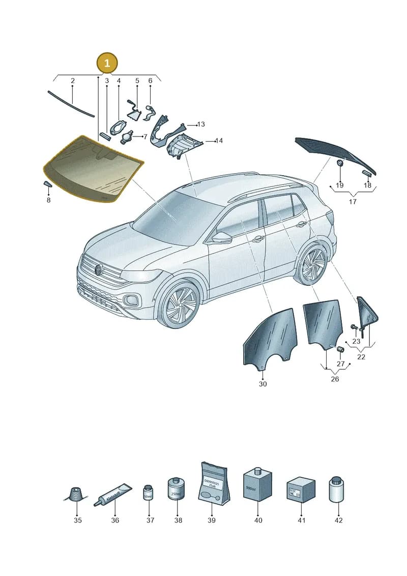 2GM845011BBNVB — Volkswagen T-Cross (2018-2025) diagram 587845000, position 1