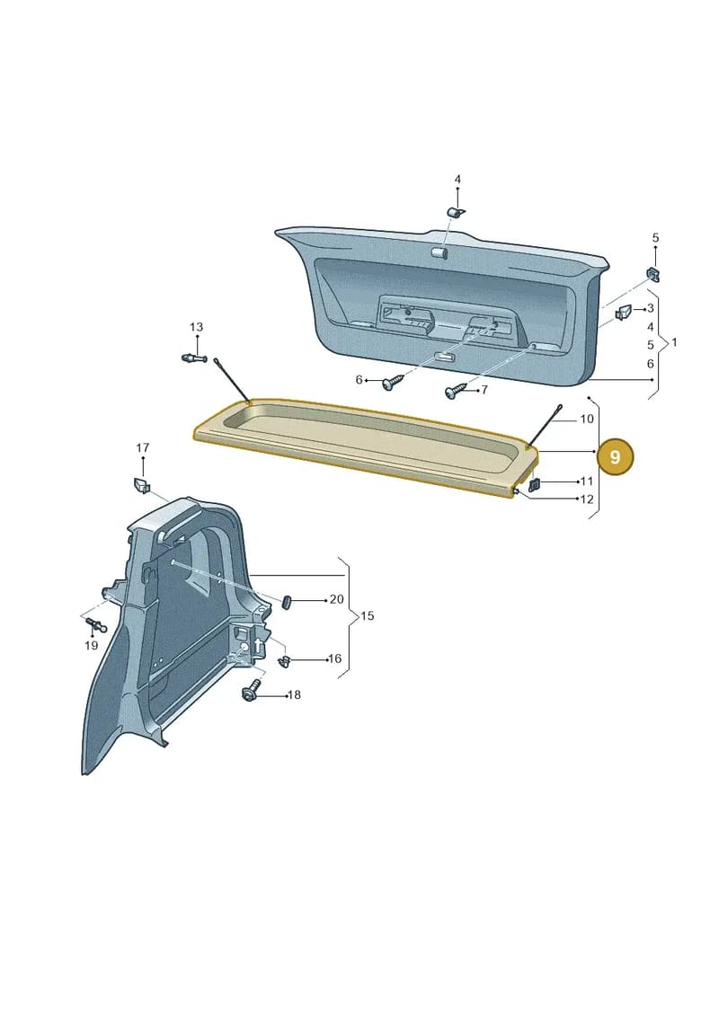 2GM867769AEH8 — Volkswagen T-Cross (2018-2025) diagram 587867080, position 9