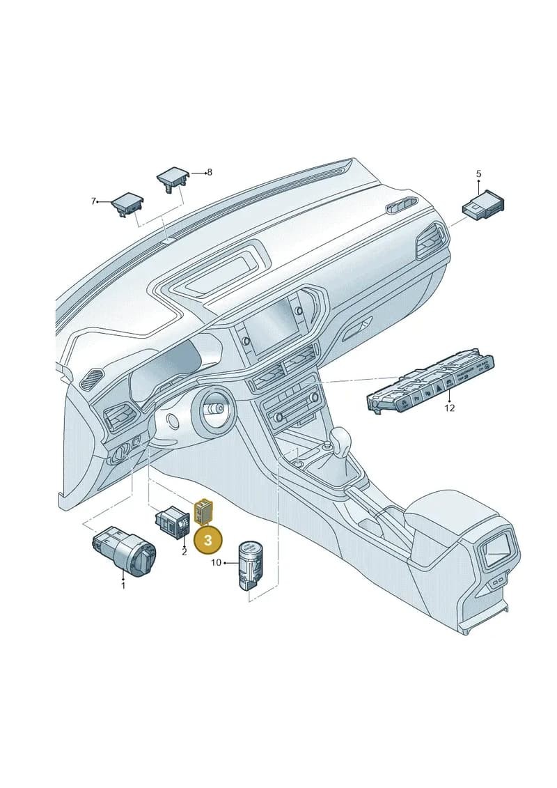 2GM907044BXBT — Volkswagen T-Cross 1,0 (2018-2024) diagram 587941050, position 3