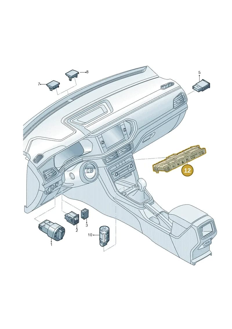 2GM927132AAWHS — Volkswagen T-Cross (2018-2025) diagram 587941050, position 12