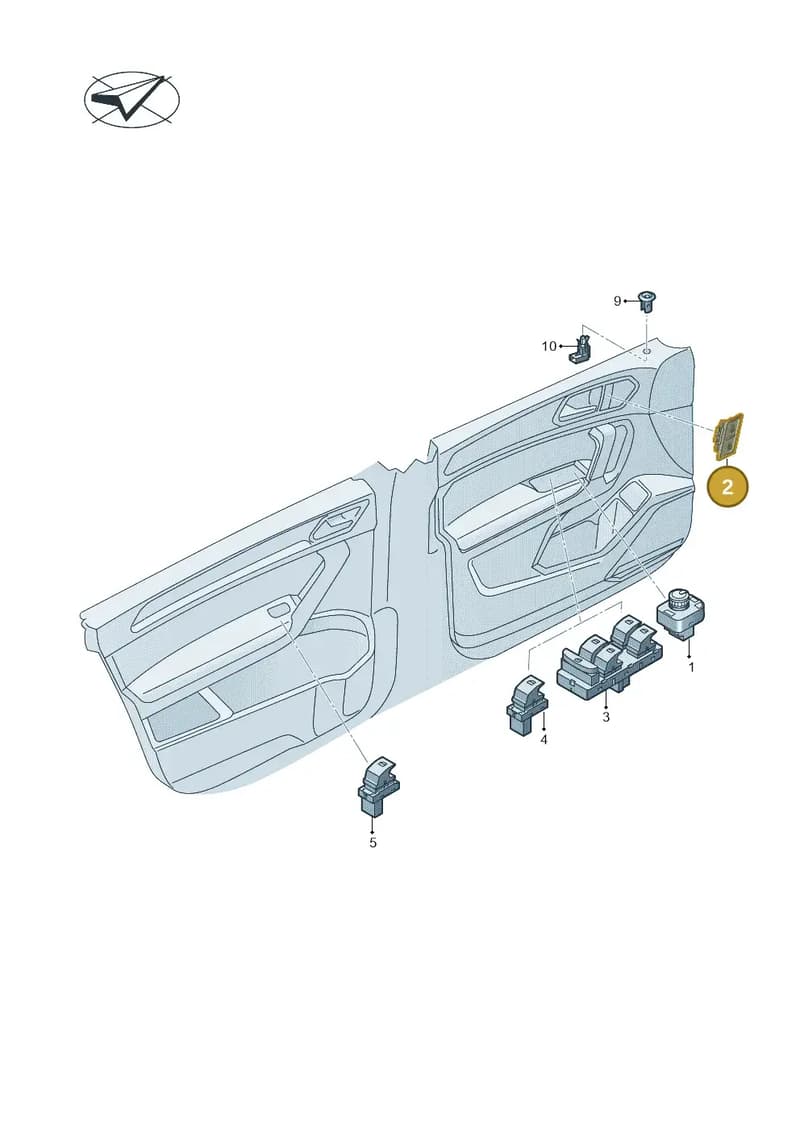 2GM962126AWHS — Volkswagen T-Cross (2018-2025) diagram 587959006, position 2