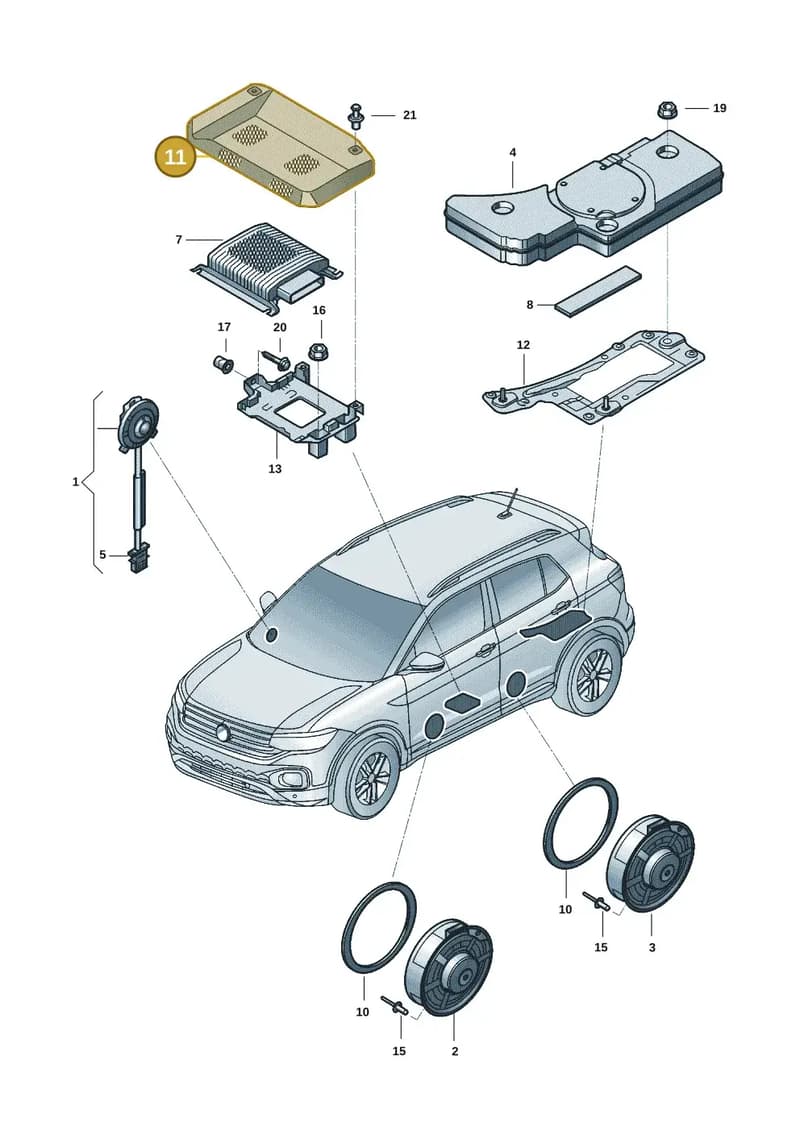 2GM972135 — Volkswagen T-Cross 1,0 (2019-) diagram 581035036, position 11