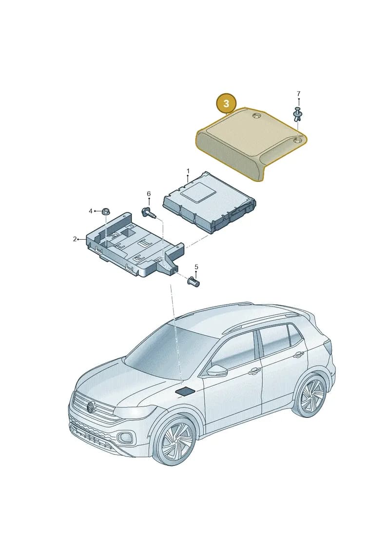 2GM972136 — Volkswagen T-Cross (2018-2025) diagram 587035070, position 3