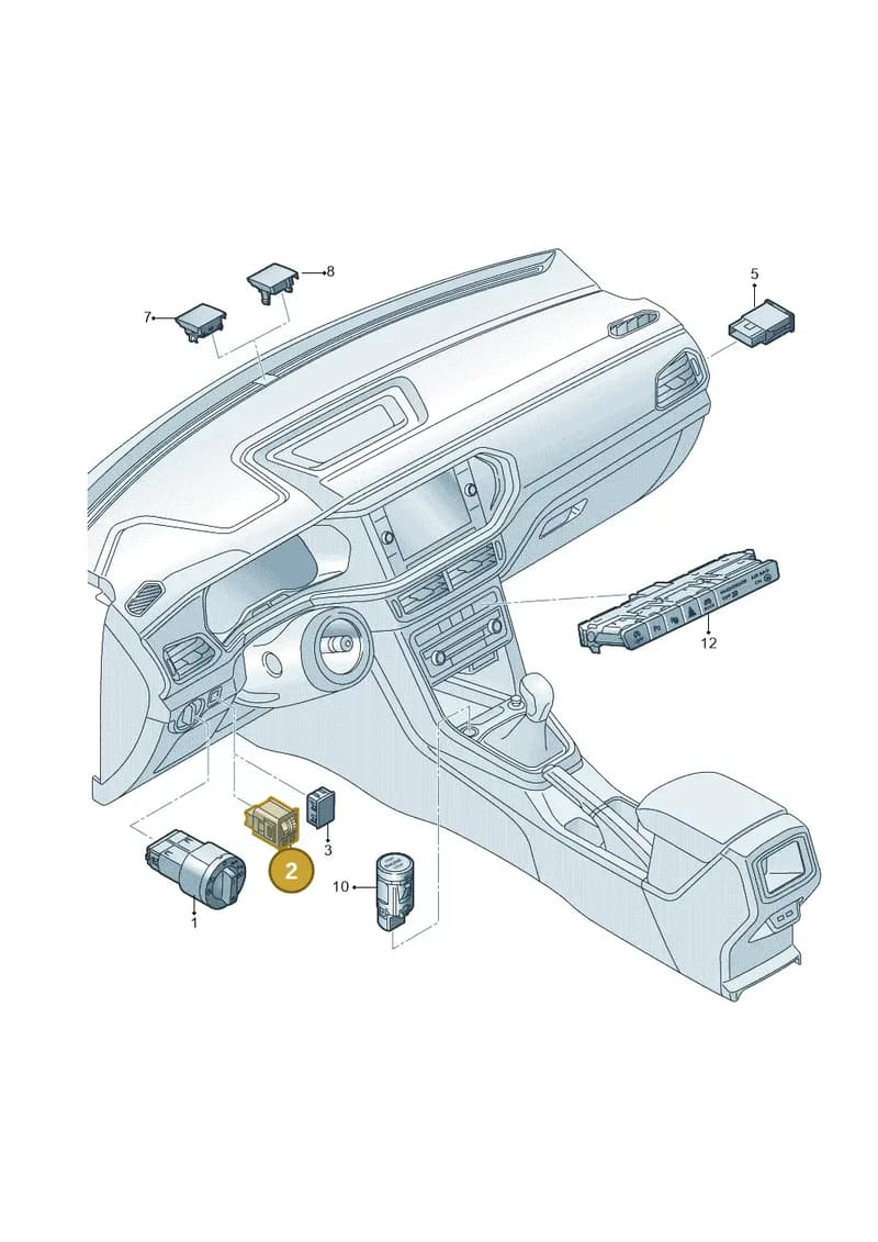 2GN941333AWHS — Volkswagen T-Cross (2018-2025) diagram 587941050, position 2