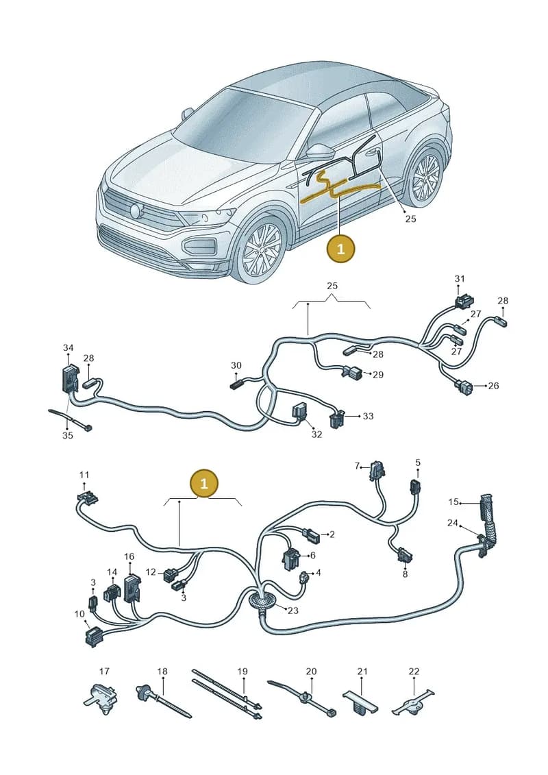 2GR971120AC — Volkswagen T-Roc Cabriolet (2019-2025) diagram 2gk972033, position 1