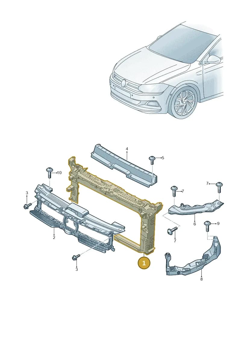 2GS805588T — Volkswagen Polo (2017-2025) diagram 837805000, position 1