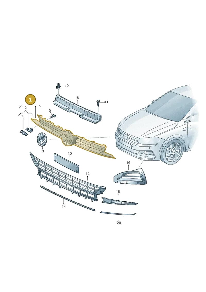 2GS853651ARYP — Volkswagen Polo (2017-2025) diagram 837853000, position 1