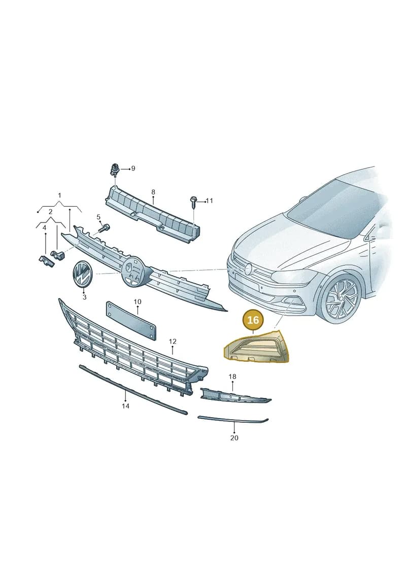 2GS853665D9B9 — Volkswagen Polo (2017-2025) diagram 837853000, position 16