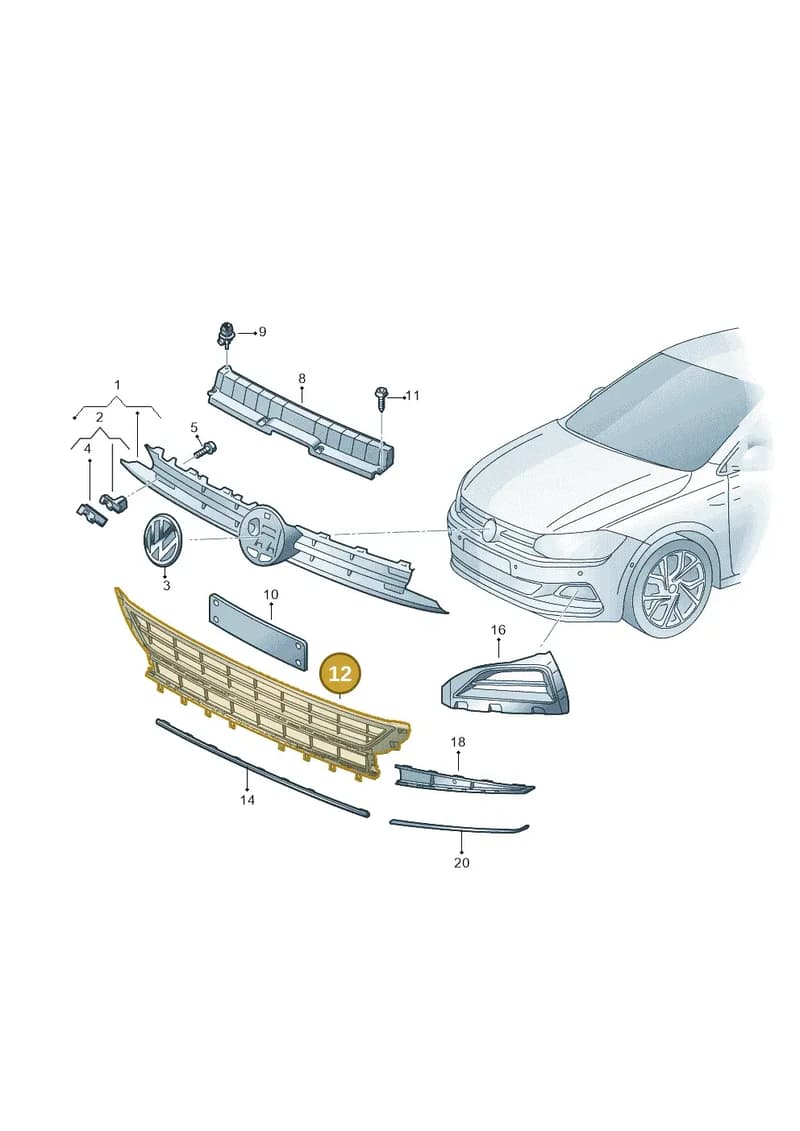 2GS853677F9B9 — Volkswagen Polo (2017-2025) diagram 837853000, position 12