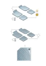 2H0061276AWGK Volkswagen 1 Set Footmats, Textile (Black WGK)