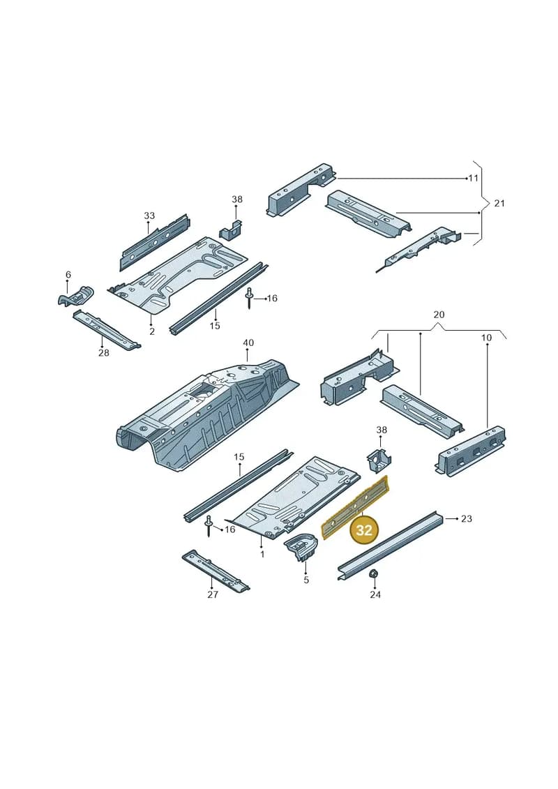 2H0803751B — Volkswagen Amarok (2022-) diagram 683803000, position 32
