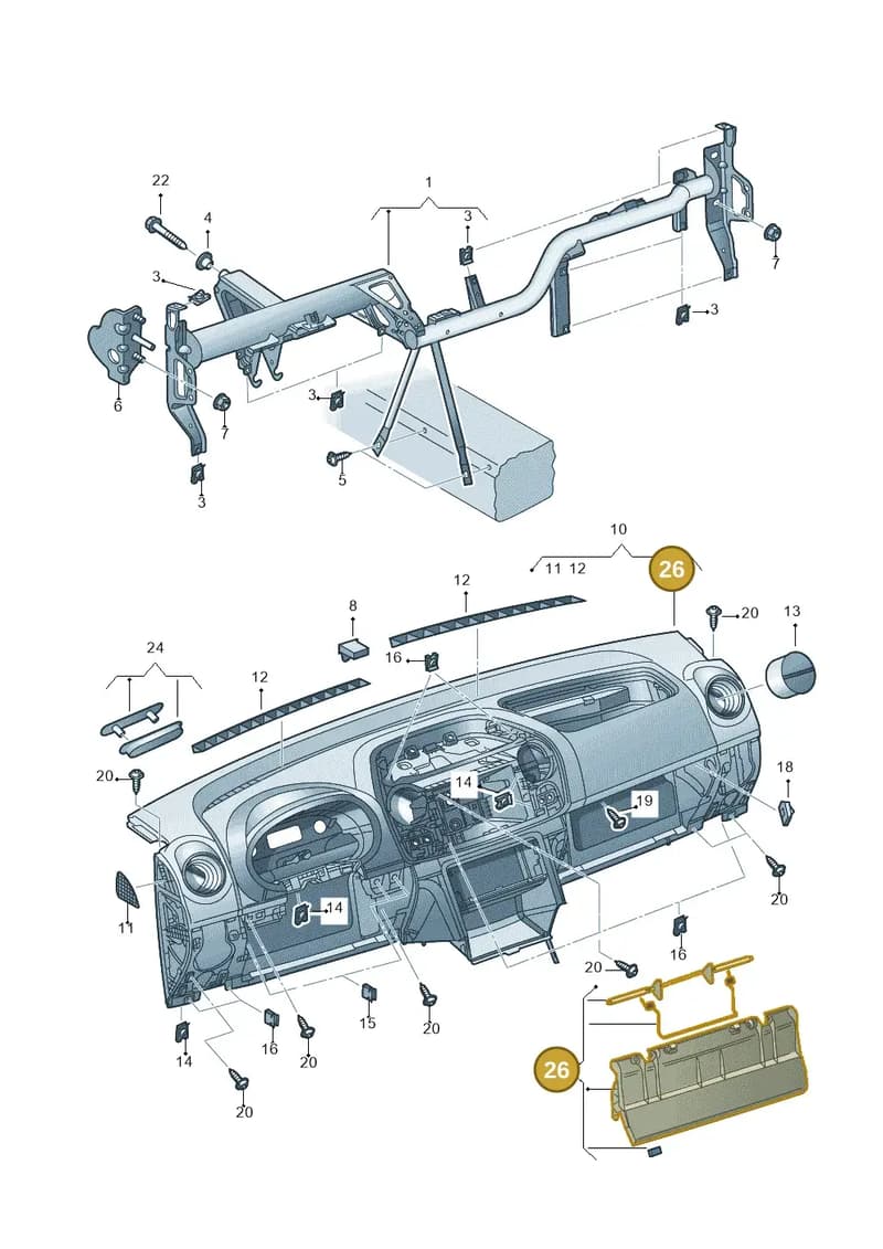 2H0858909A71N — Volkswagen Amarok twin cab (2012-2016) diagram 683857000, position 26