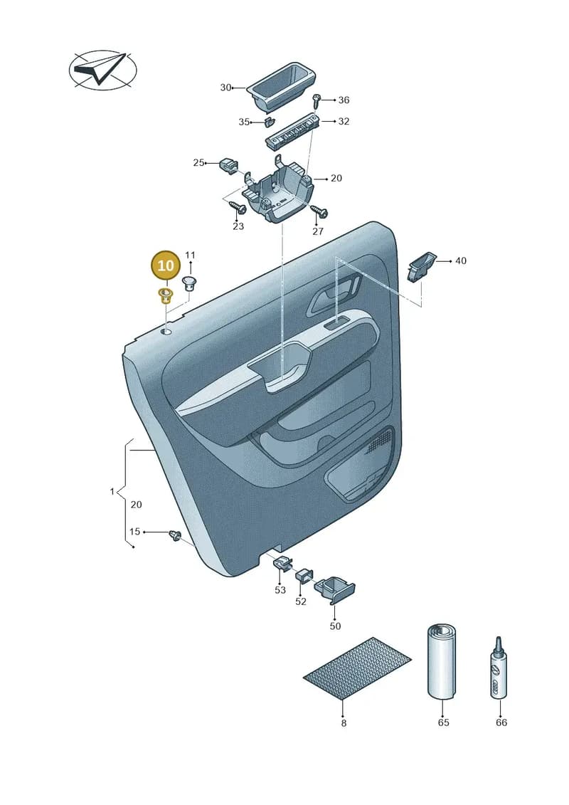 2H0867109D9B9 — Volkswagen Amarok (2016-2022) diagram 683867400, position 10