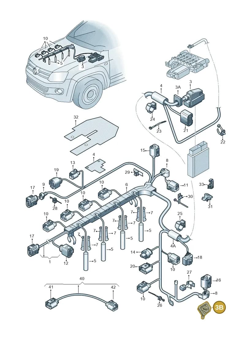 2H0906376C — Volkswagen Amarok twin cab (2012-2016) diagram 683971050, position 3B