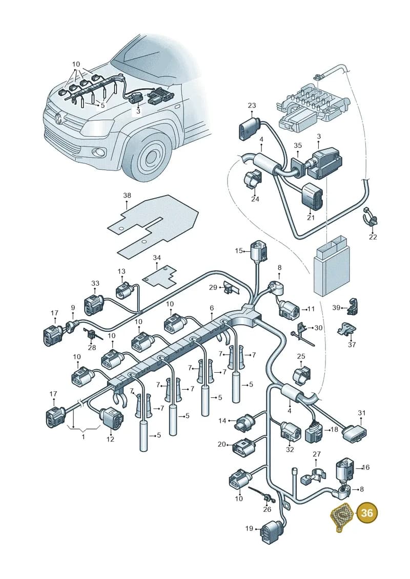 2H0906376C — Volkswagen Amarok (2022-) diagram 894971050, position 36