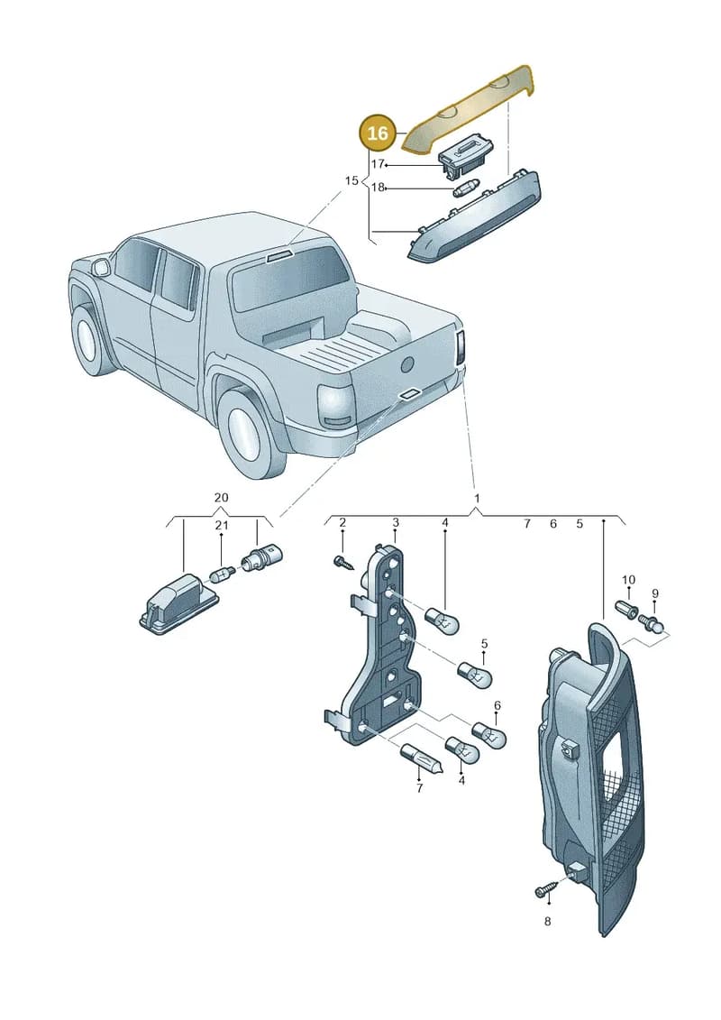 2H0945090 — Volkswagen Amarok twin cab (2012-2016) diagram 683945000, position 16