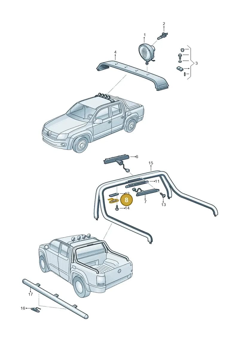 2H0947123A — Volkswagen Amarok twin cab (2012-2016) diagram 749945200, position 8