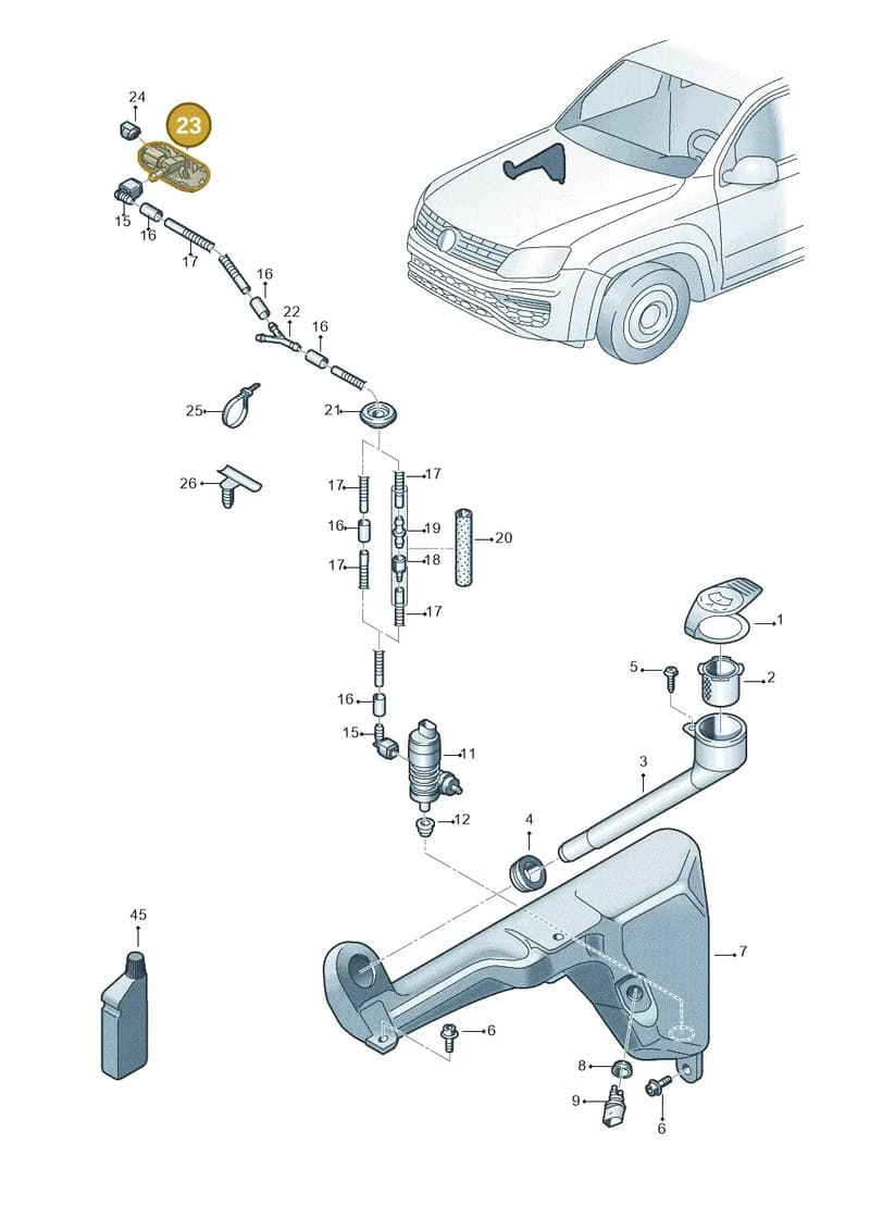 2H0955987B — Volkswagen Amarok (2022-) diagram 894955100, position 23