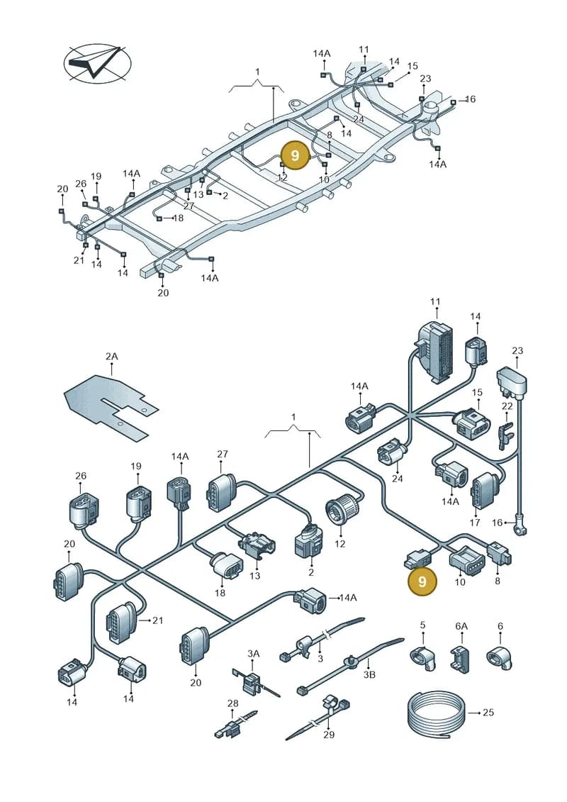 2H0972721A — Volkswagen Amarok twin cab (2009-2012) diagram 683971850, position 9