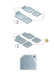 2H1061500A82V Volkswagen 1 Set of All-Weather Foot Mats (Titan Black 82V)