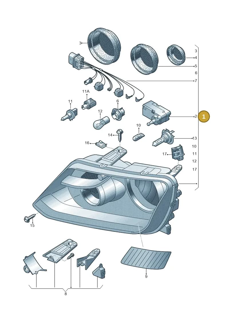 2H2941016L — Volkswagen Amarok (2016-2022) diagram 749941100, position 1