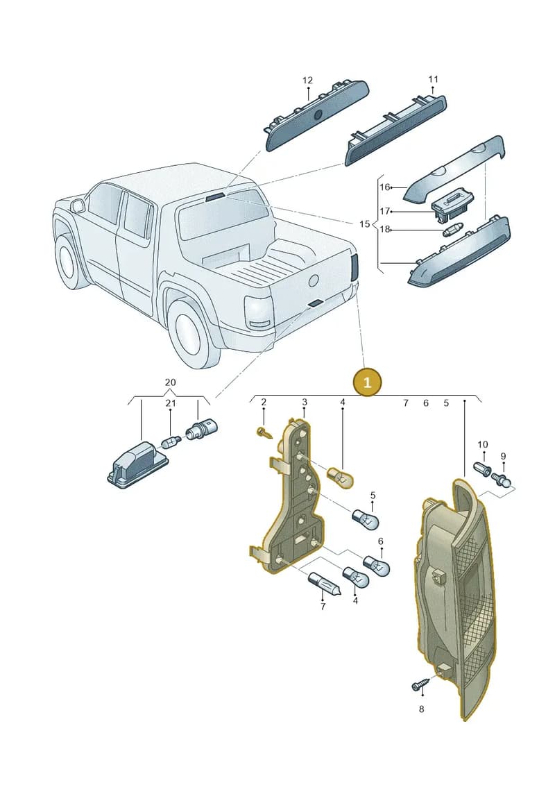 2H2945096P — Volkswagen Amarok (2022-) diagram 894945000, position 1