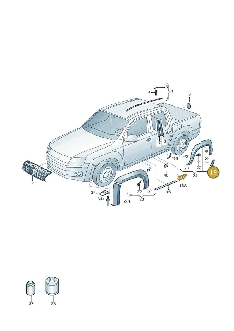 2H5853932B — Volkswagen Amarok twin cab (2012-2016) diagram 683853000, position 19