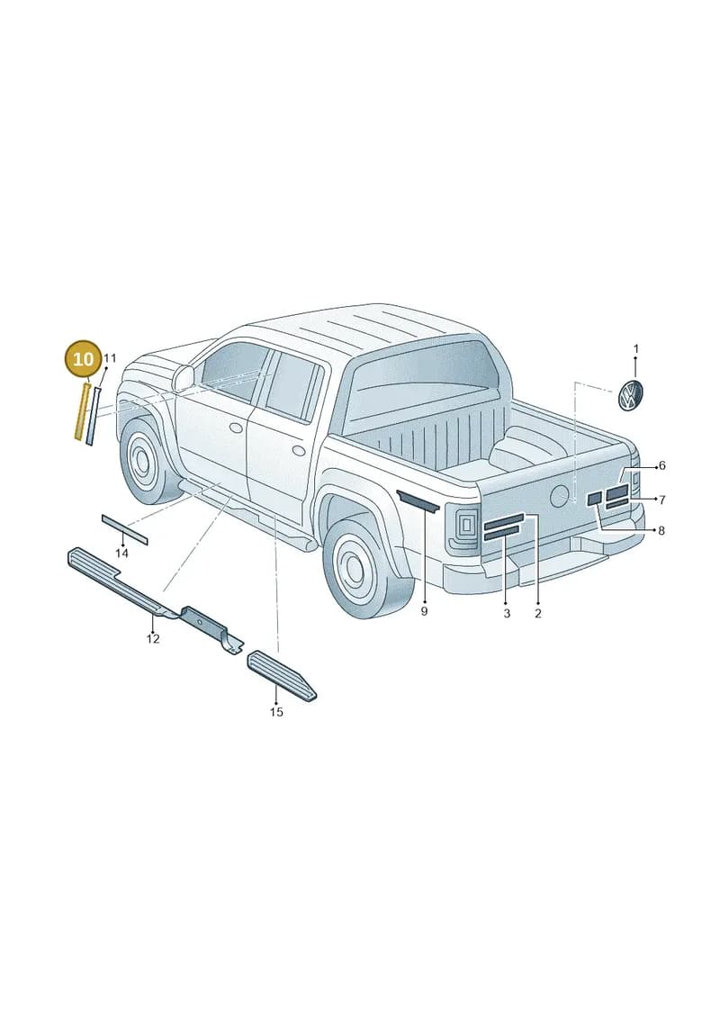 2H6853309041 — Volkswagen Amarok (2016-2022) diagram 894853800, position 10