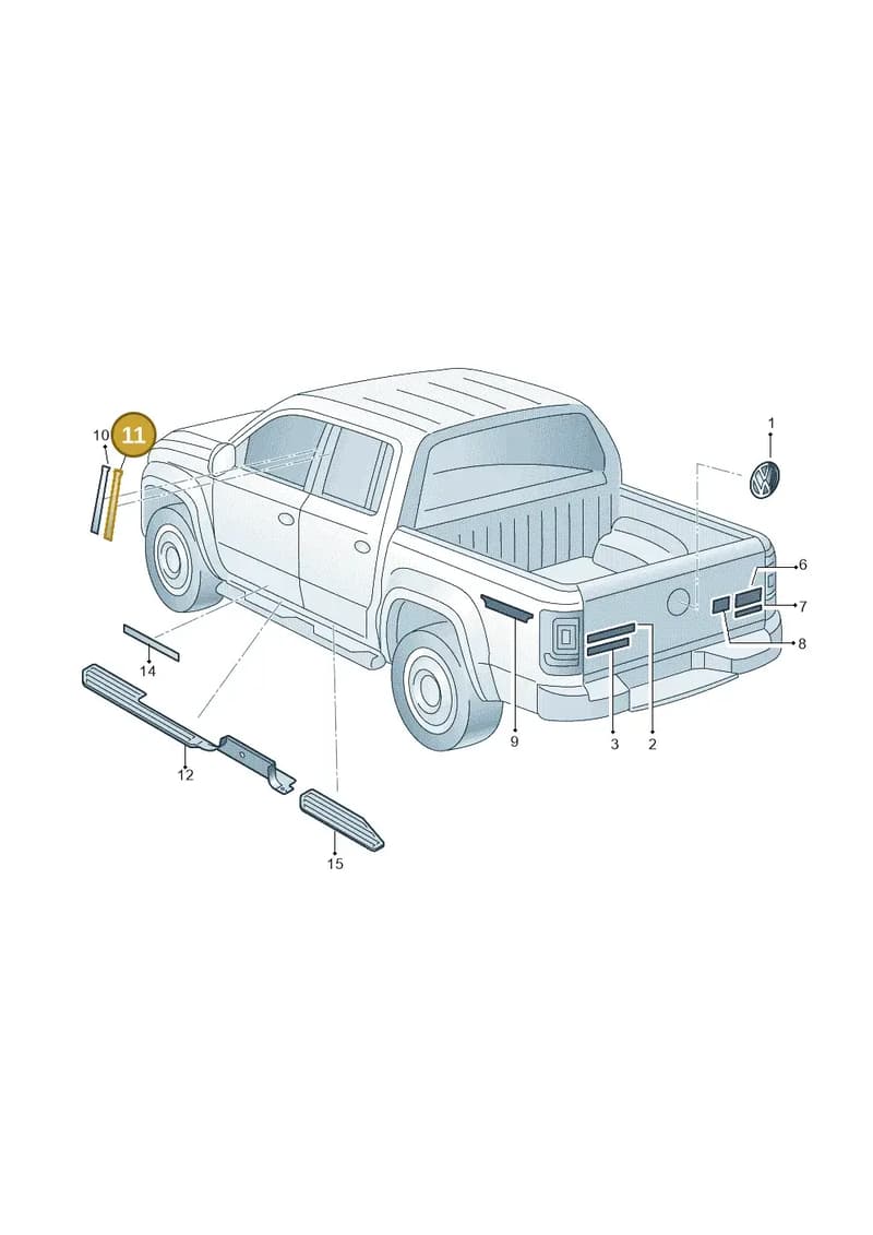 2H6853312041 — Volkswagen Amarok (2016-2022) diagram 894853800, position 11