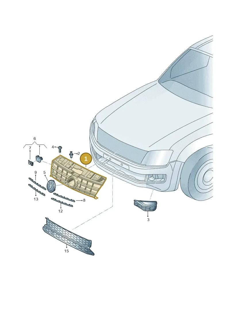 2H6853653B9B9 — Volkswagen Amarok (2016-2022) diagram 894853100, position 1
