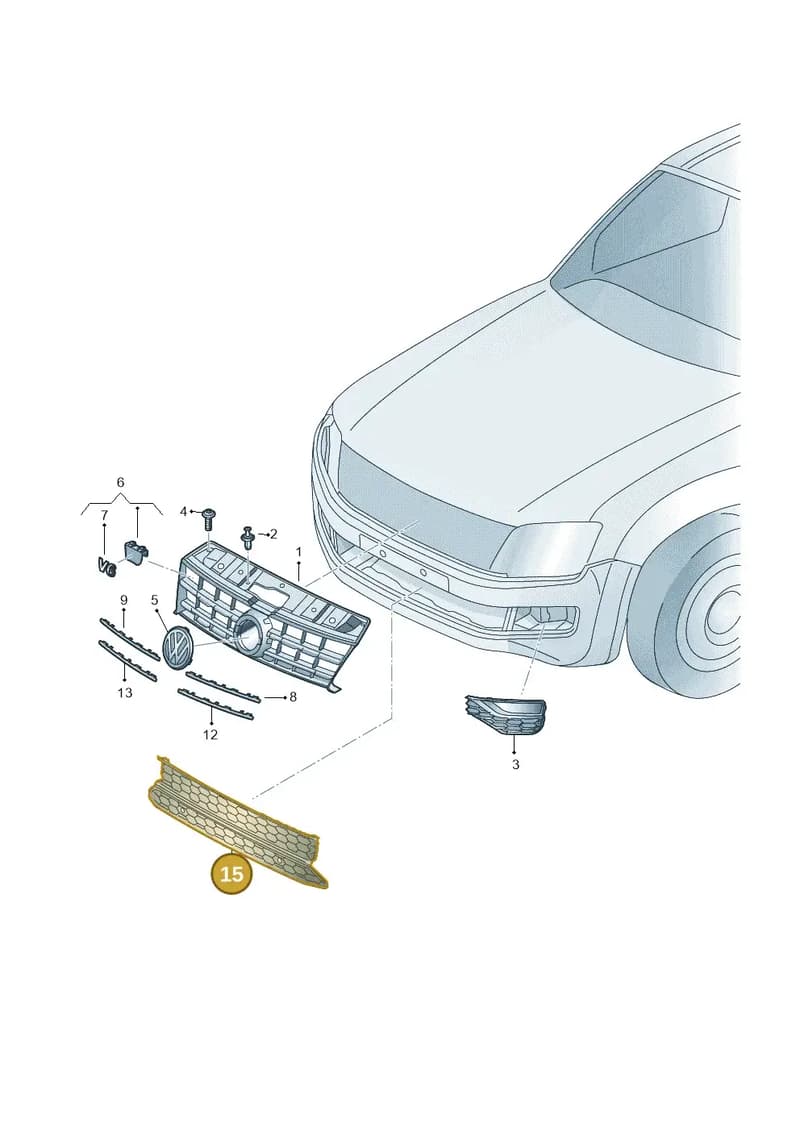 2H68536779B9 — Volkswagen Amarok (2016-2022) diagram 894853100, position 15