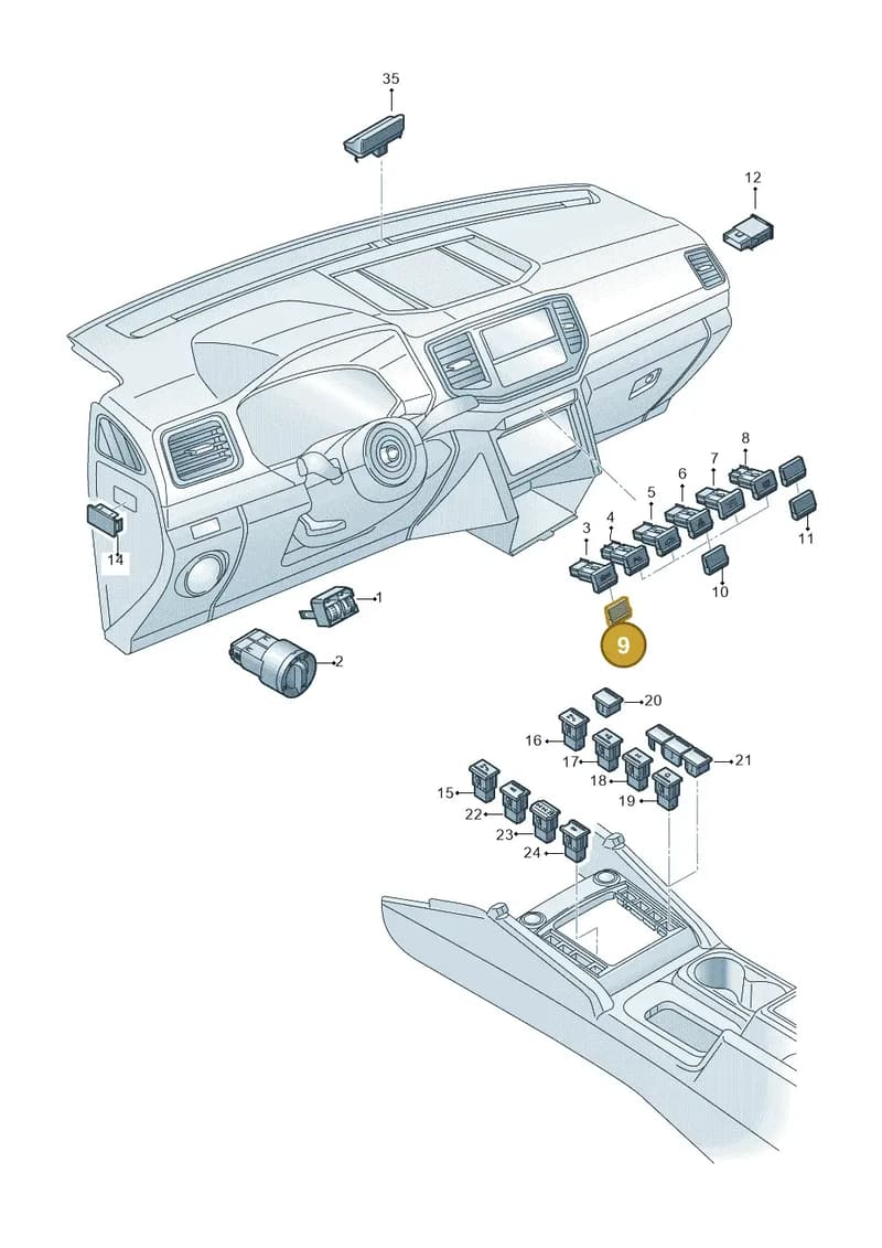 2H6858179A1QB — Volkswagen Amarok (2016-2022) diagram 894941500, position 9