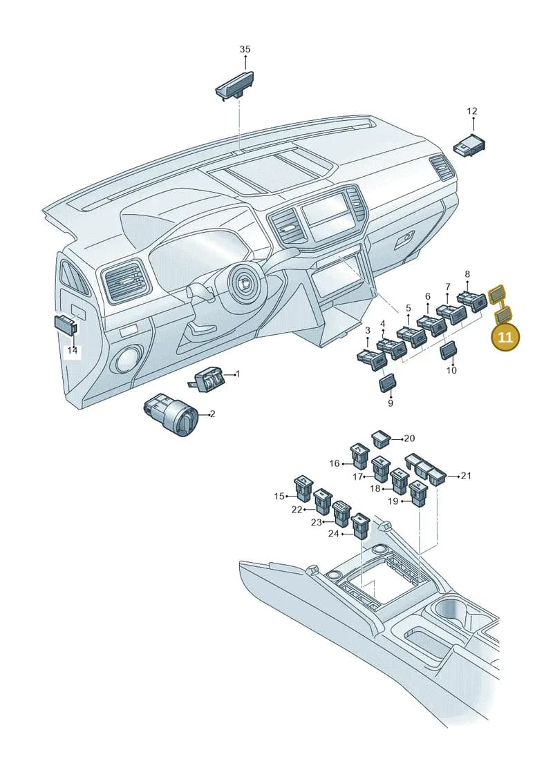 2H6858179B1QB — Volkswagen Amarok (2016-2022) diagram 894941500, position 11