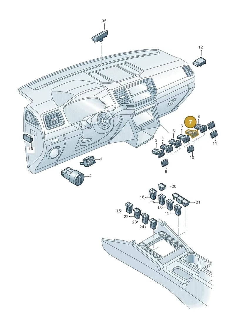 2H6919235AWHS — Volkswagen Amarok (2016-2022) diagram 894941500, position 7
