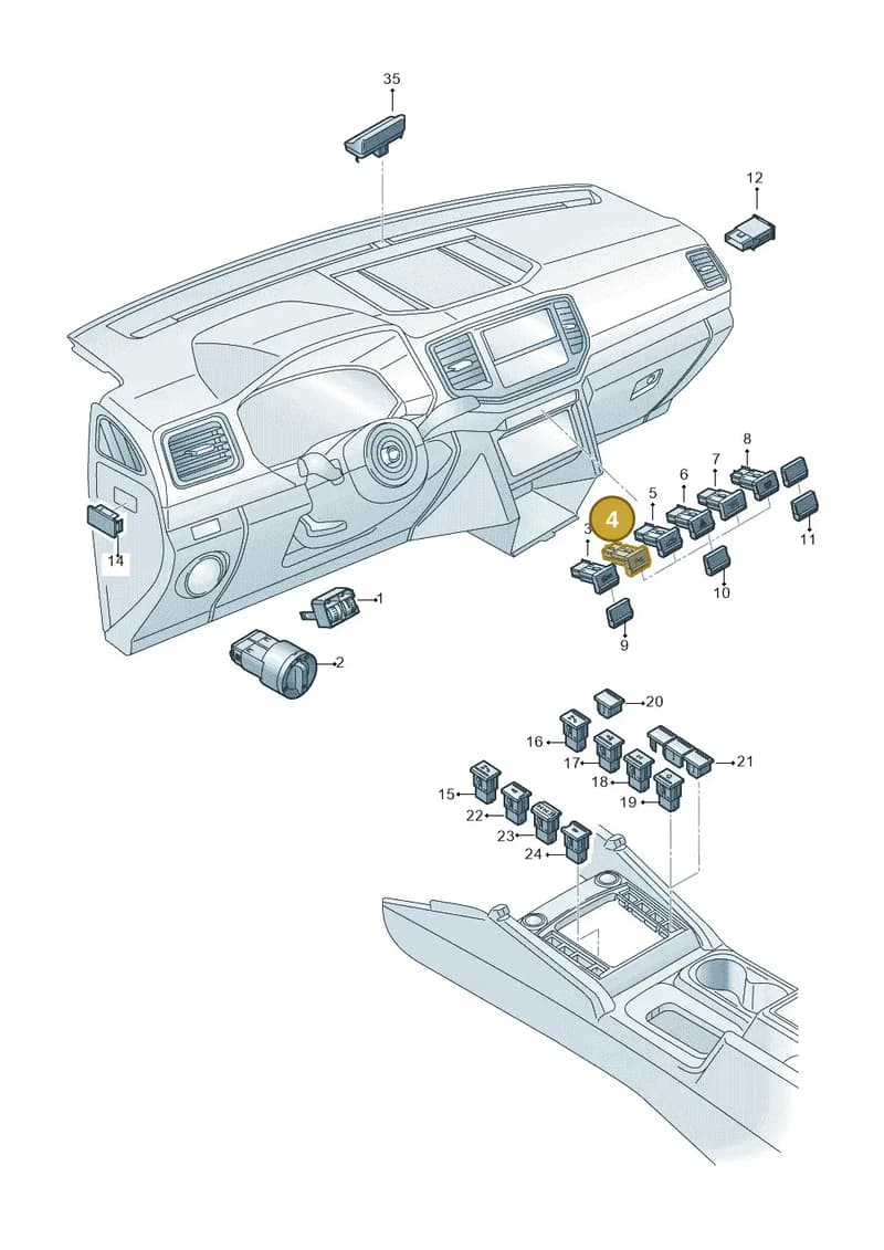 2H6919281AWHS — Volkswagen Amarok (2016-2022) diagram 894941500, position 4