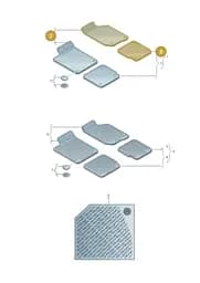 2H7061275AWGK Volkswagen 1 Set Footmats, Textile (Black WGK)