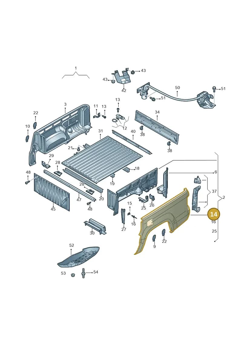 2H7810083BGRU — Volkswagen Amarok twin cab (2012-2016) diagram 683801000, position 14