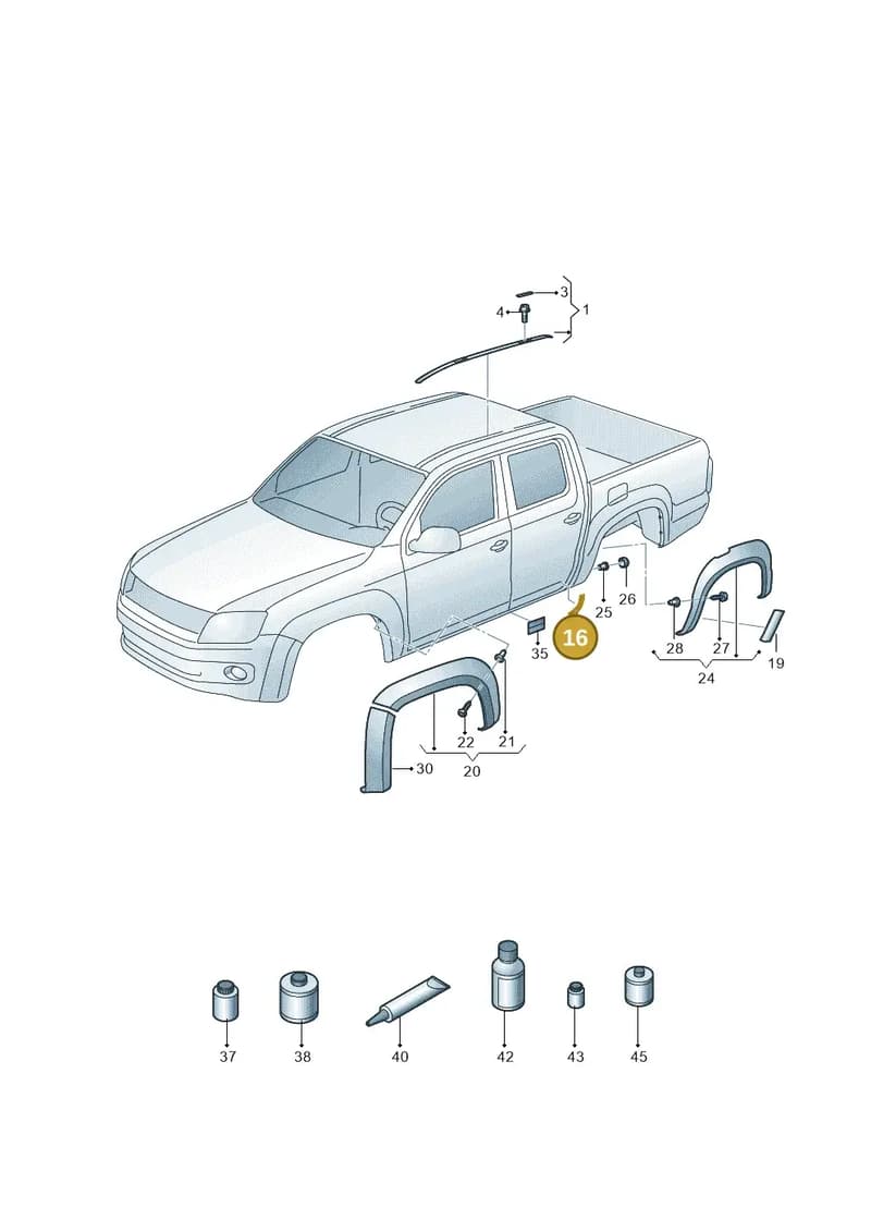 2H7853824A — Volkswagen Amarok (2022-) diagram 894853300, position 16