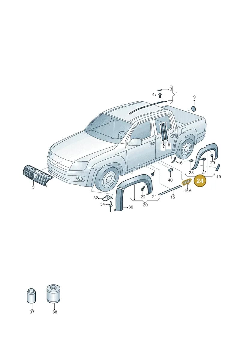 2HH854819GRU — Volkswagen Amarok twin cab (2012-2016) diagram 683853000, position 24