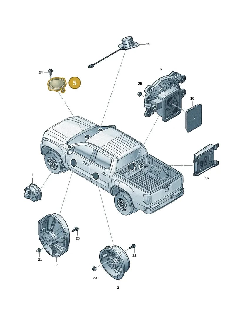 2HJ035361L — Volkswagen Amarok (2022-2025) diagram 2hb035350, position 5