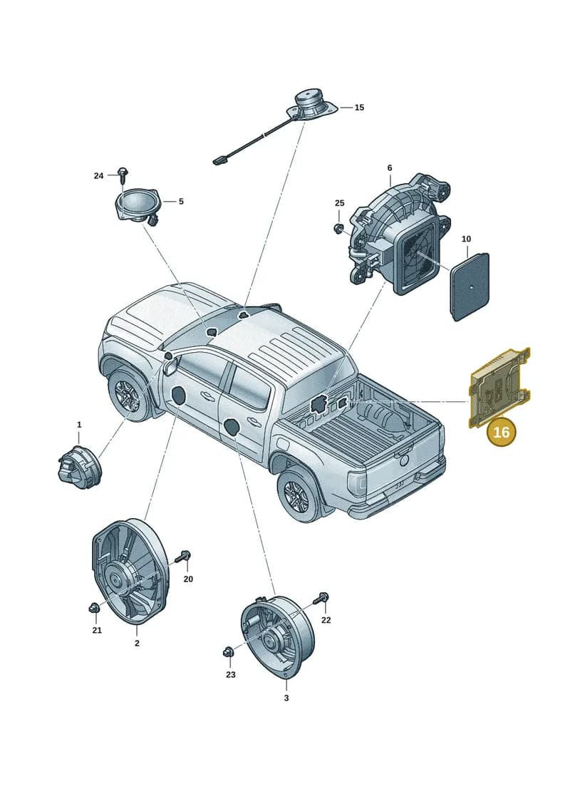 2HJ035456E — Volkswagen Amarok (2022-2025) diagram 2hb035350, position 16