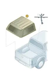 2HJ071776B2F9 Volkswagen Hard Top for Loading Area (Midnight Black-Metallic 2F9)