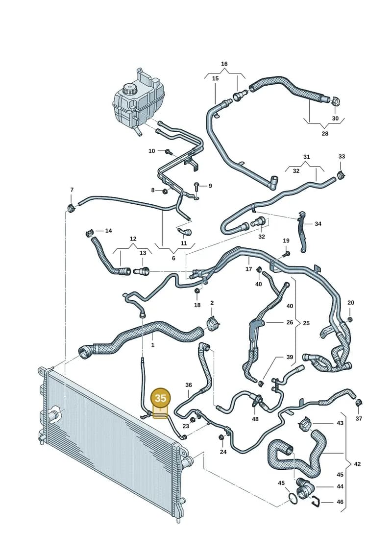 2HJ121045D — Volkswagen Amarok (2022-2025) diagram 2hb122200, position 35