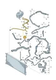 2HJ121057H Volkswagen Coolant Pipe with Coolant Hose