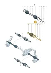 2HJ498201A Volkswagen Joint Protective Sleeve with Assembly Parts