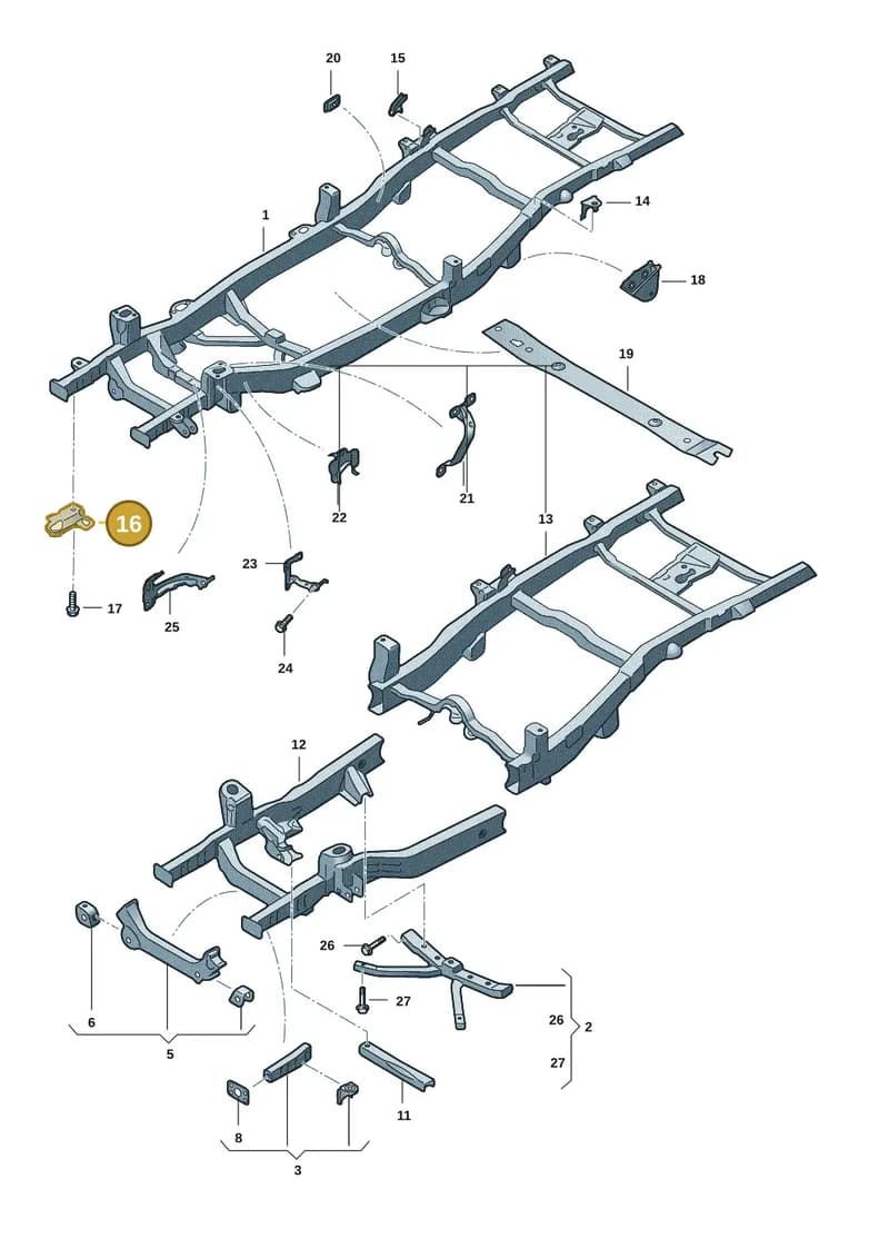 2HJ803616A — Volkswagen Amarok (2022-2025) diagram 2hb803010, position 16