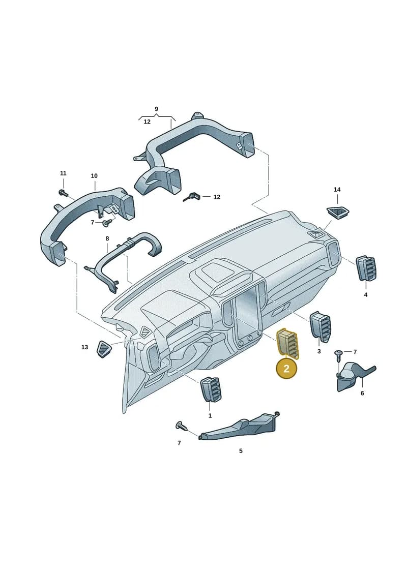 2HJ815705NR12 — Volkswagen Amarok (2022-2025) diagram 2hb819050, position 2